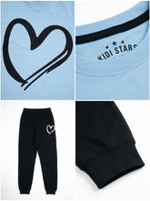 Big Heart Sky Blue Shirt with Black Trousers