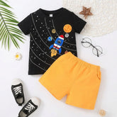 Black Space T-Shirt with Yellow Nicker