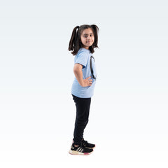 Big Heart Sky Blue Shirt with Black Trousers