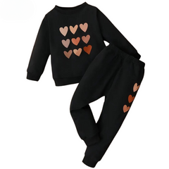 Multi Hearts Black Tracksuit