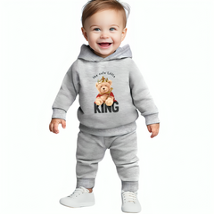 Cute Little King Bear Hoodie Tracksuit - Kin Trends