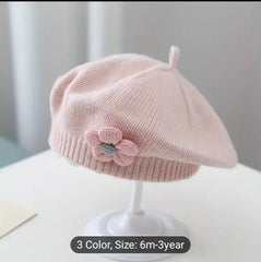 Cute Flower Knitted Beret, Painter Hat