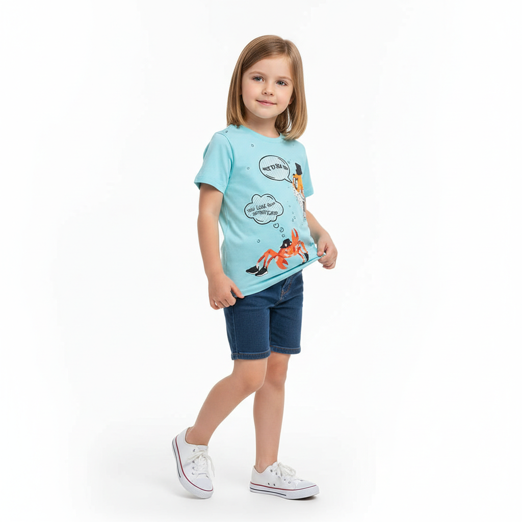 Sky Blue T-Shirt with Dark Blue Nicker