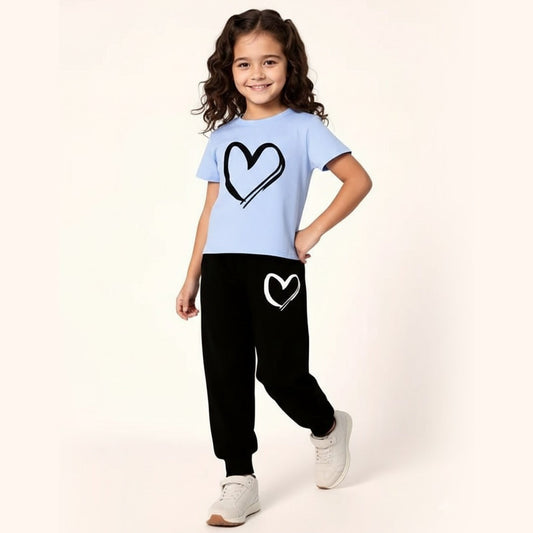 Big Heart Shirt with Black Trousers