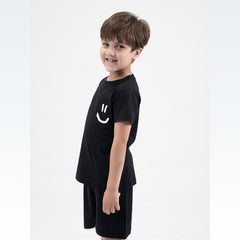 Minimal Smiley Black Nicker Shirt