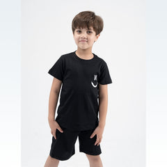 Minimal Smiley Black Nicker Shirt